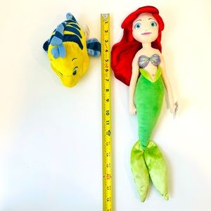 Disney Ariel & Flounder Plush Toys